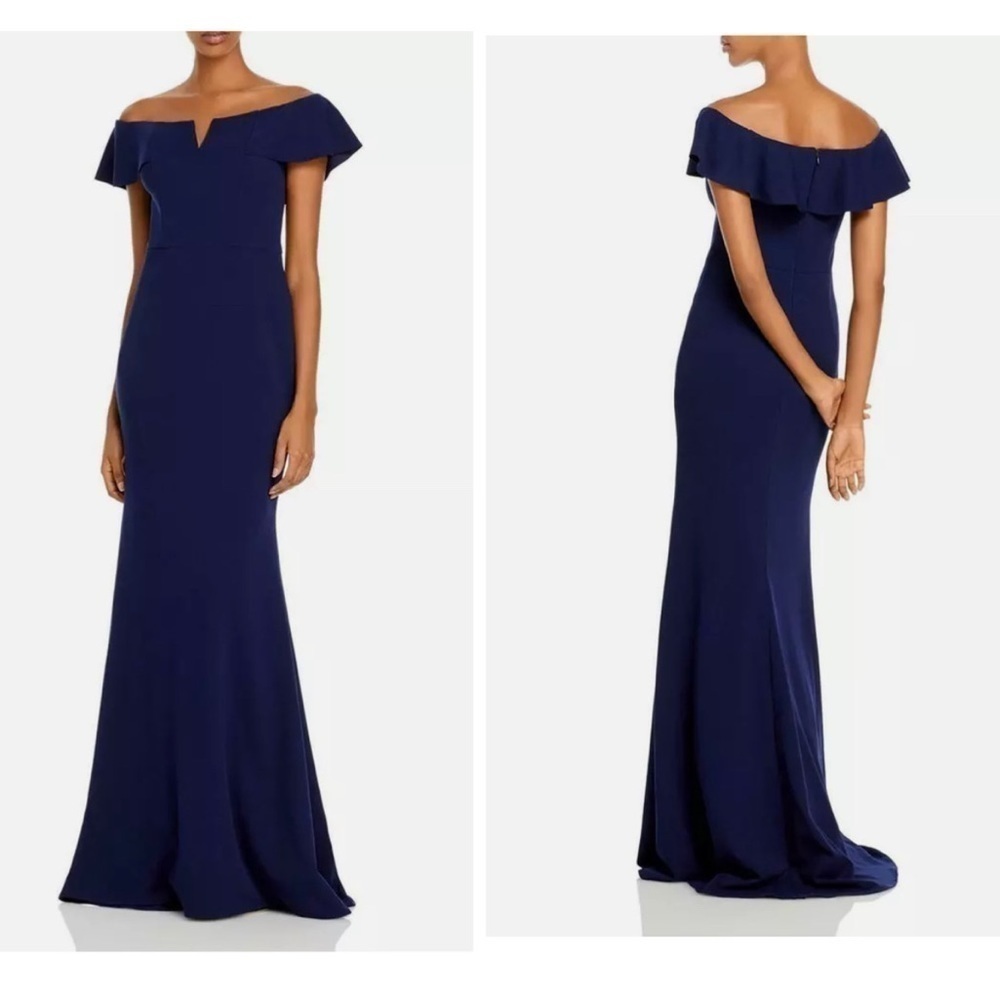 AQUA Off-the-shoulder Gown